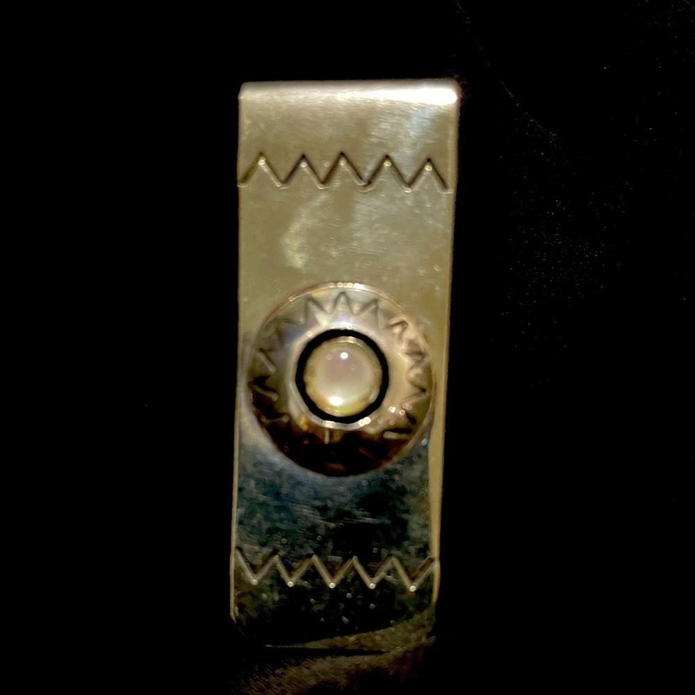Silver money clip Native American vintage